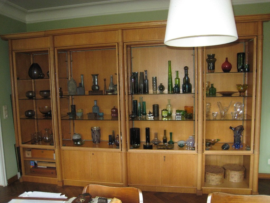 Vitrinekast - Massief Lichte eik, Huis en Inrichting, Ophalen, 200 cm of meer, Eikenhout, 200 cm of meer