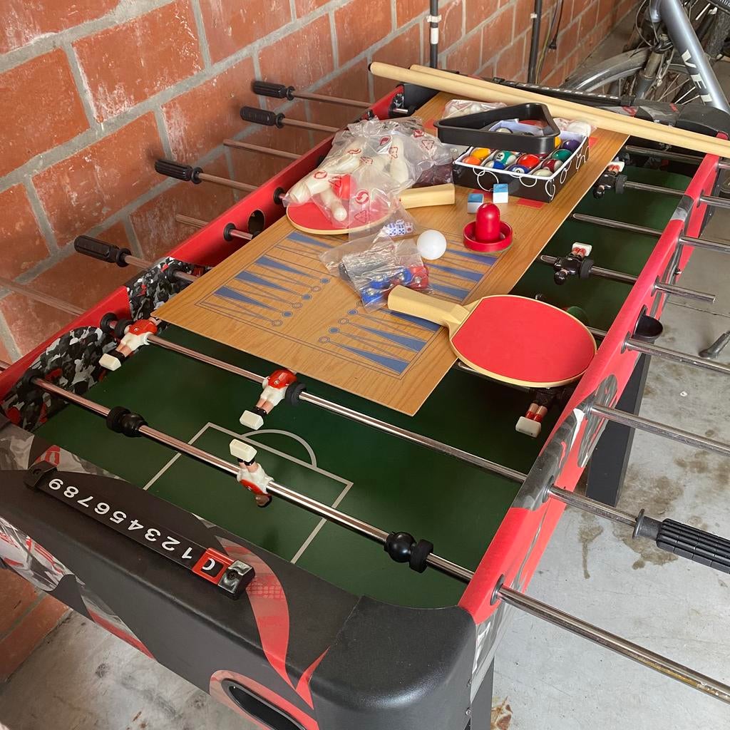 Voetbaltafel 6 in 1, Ophalen, Zo goed als nieuw