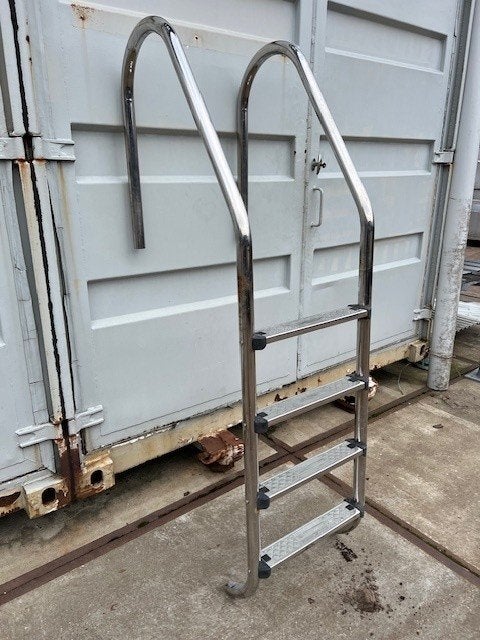 2389. Zwembadtrap rvs / trap / 4 tredes, Tuin en Terras, Ophalen, Gebruikt