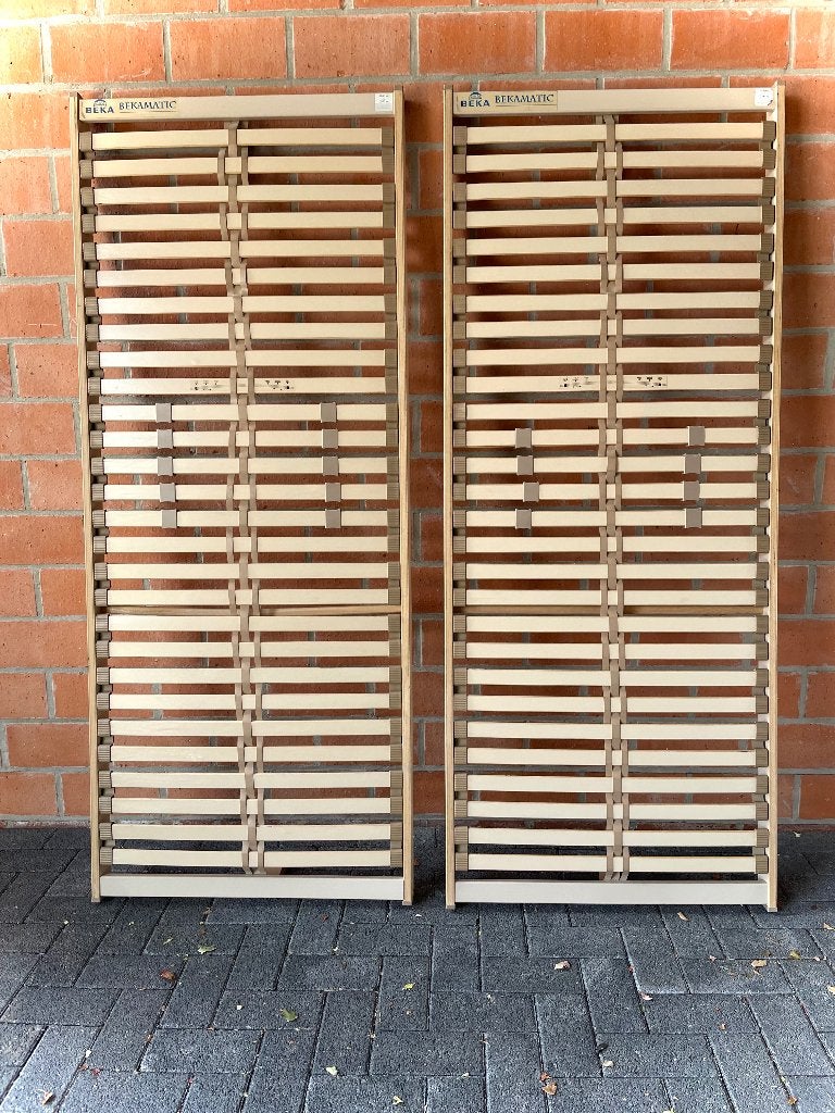 2x lattenbodem BEKA 80x200cm / als nieuw, Maison & Meubles, Enlèvement, Comme neuf, Deux personnes, Sommier