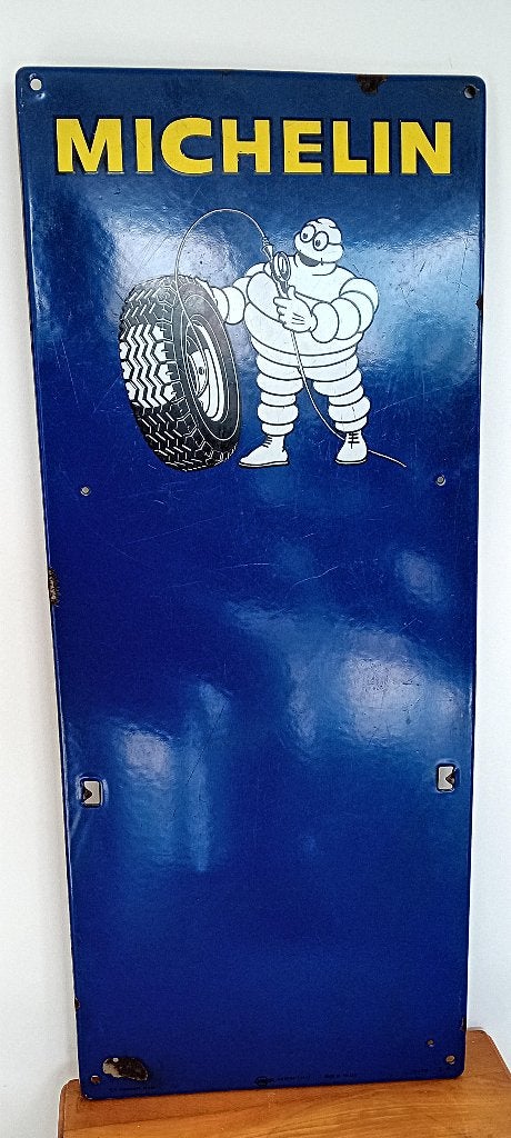 Emaille reclamebord MICHELIN 1970, Ophalen of Verzenden, Zo goed als nieuw, Reclamebord
