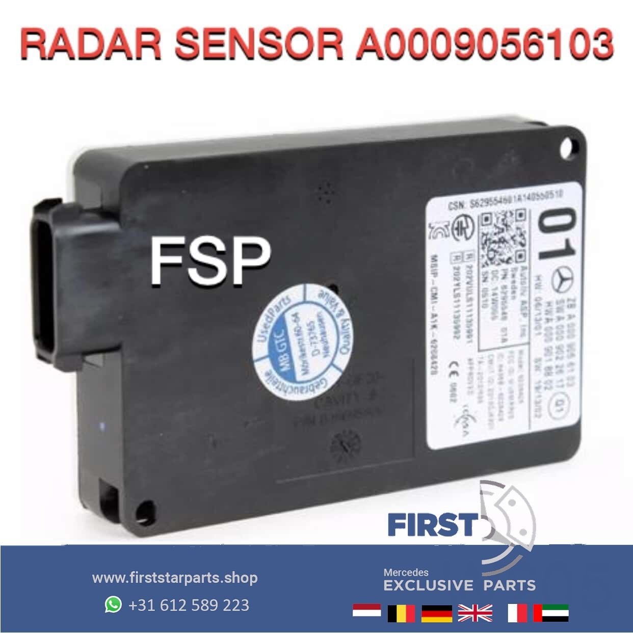 A0009056103 W205 C205 S205 dodehoek radarsensor Mercedes C K, Auto-onderdelen, Gebruikt, -, Ophalen of Verzenden, -