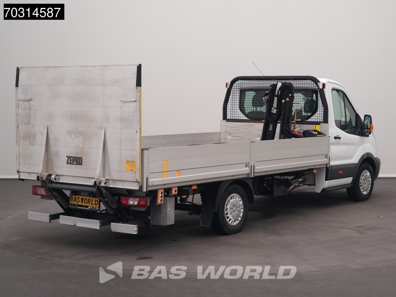 Ford Transit 155PK Kraanwagen HIAB 008T ENGINE PROBLEM Laadk, Auto's, Euro 5, 4 cilinders, Wit, 155 pk