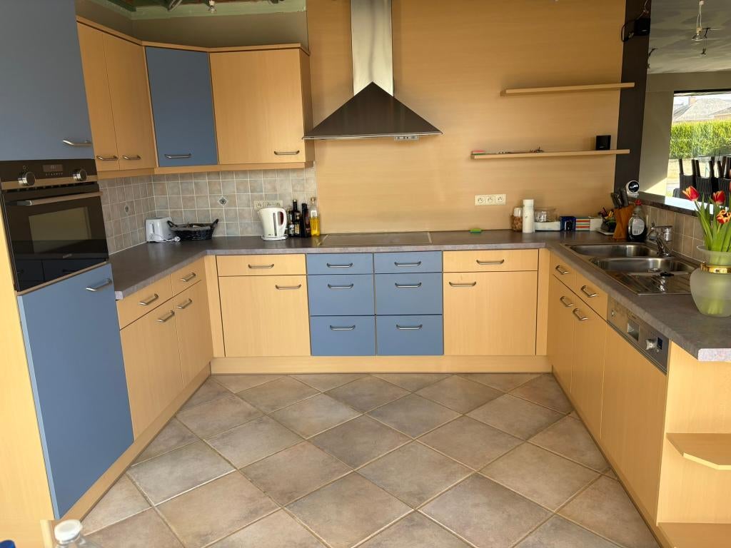 Keuken, Ophalen, Gebruikt, Hout, U-keuken