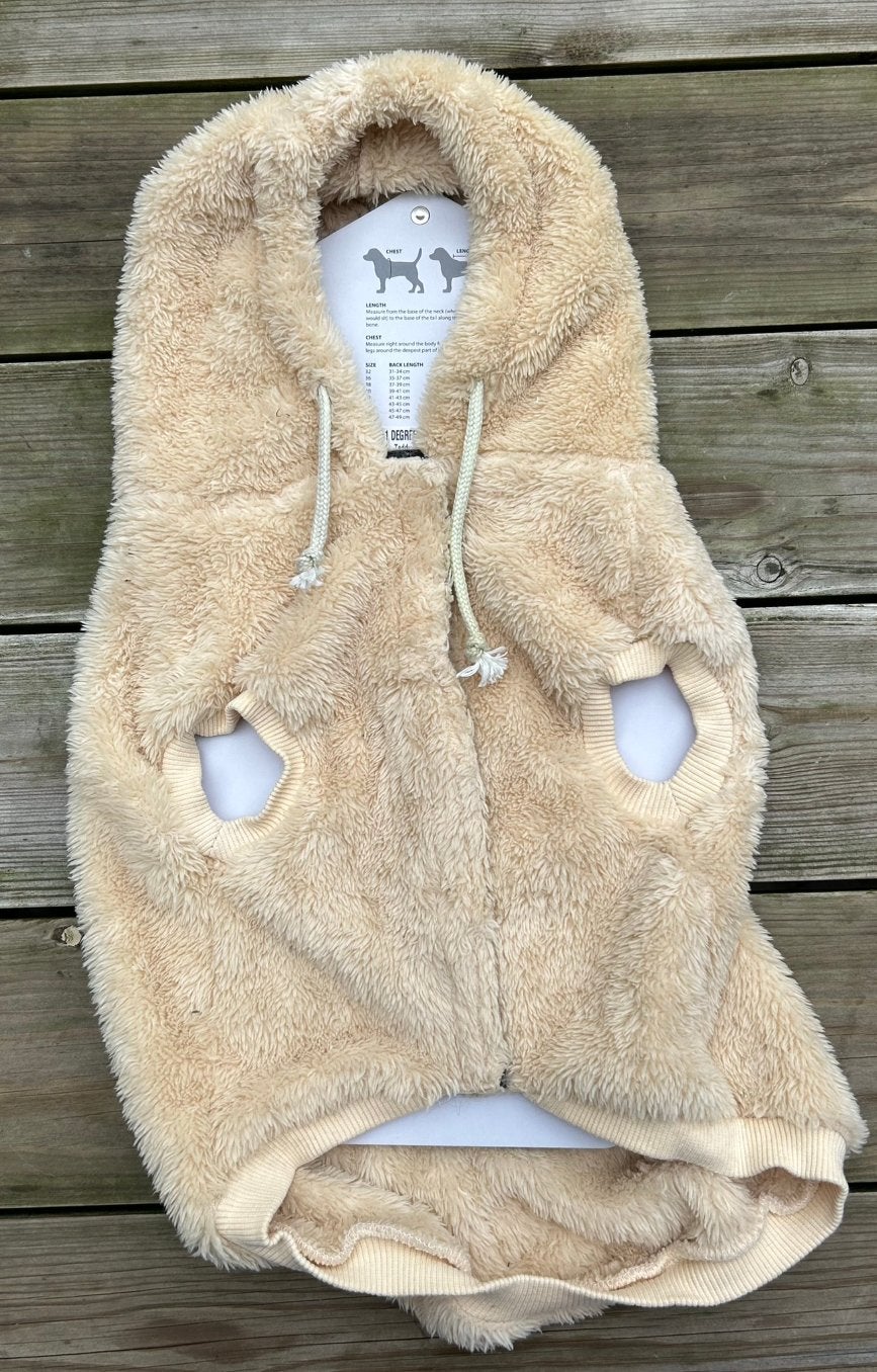 Beige teddy hoodie voor hond – maat 40, Dieren en Toebehoren, Ophalen, Gebruikt