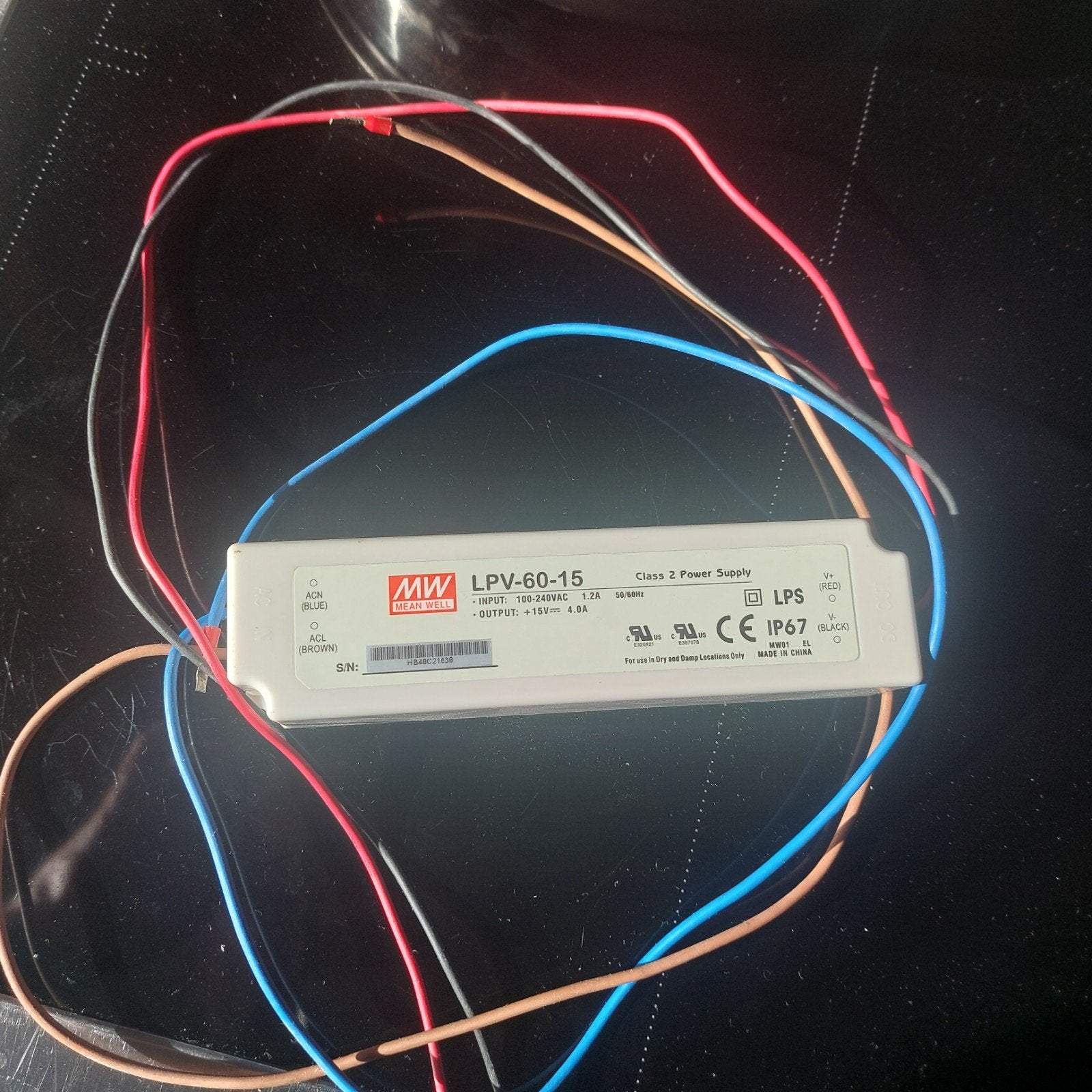 adapter 15v dc 4,0A mean well  lpv-60-15, Ophalen of Verzenden, Zo goed als nieuw