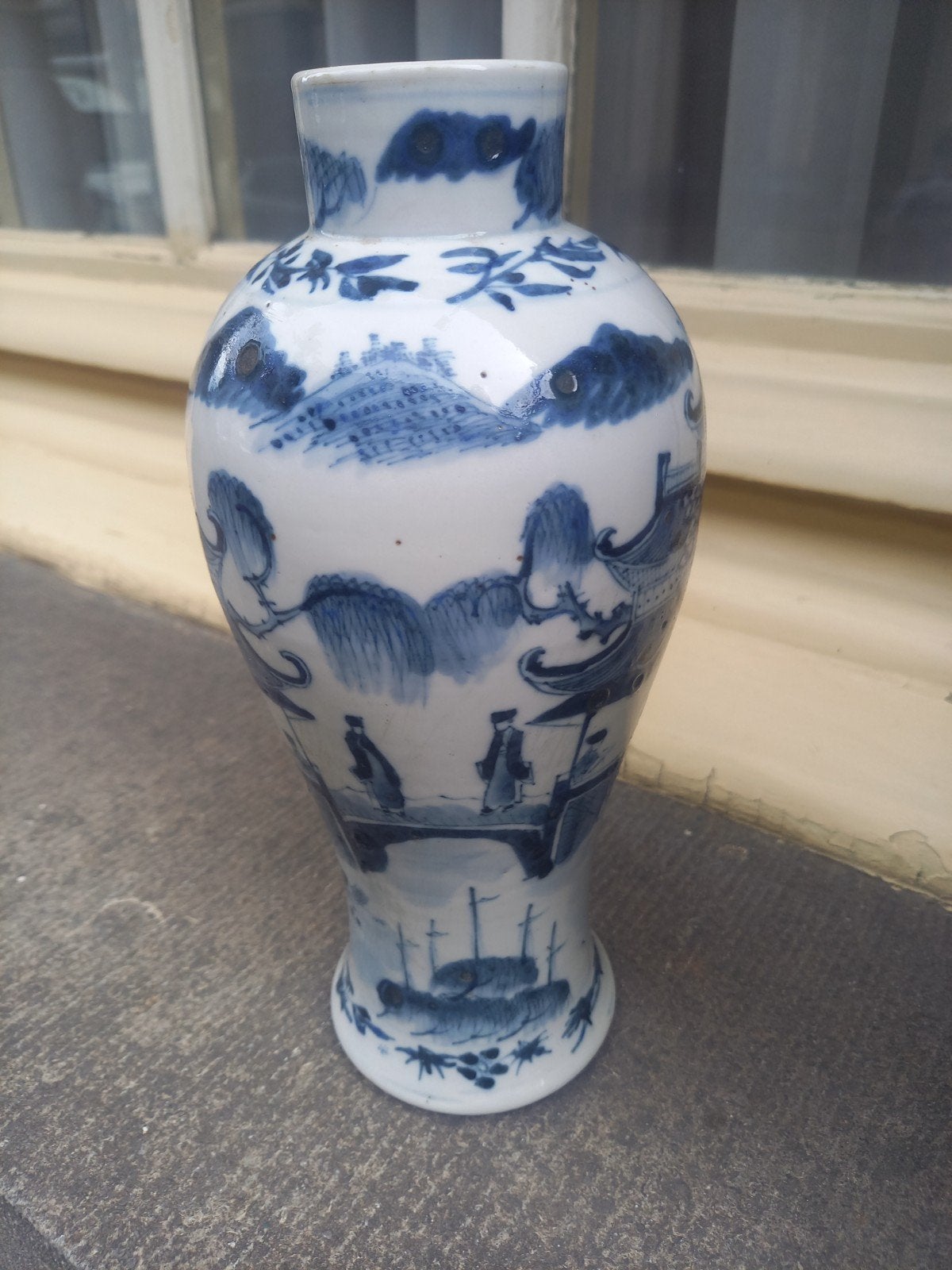 Chinese blauw-witte porseleinen vaas, Qing-dynastie, vaak da, Antiek en Kunst, Ophalen of Verzenden