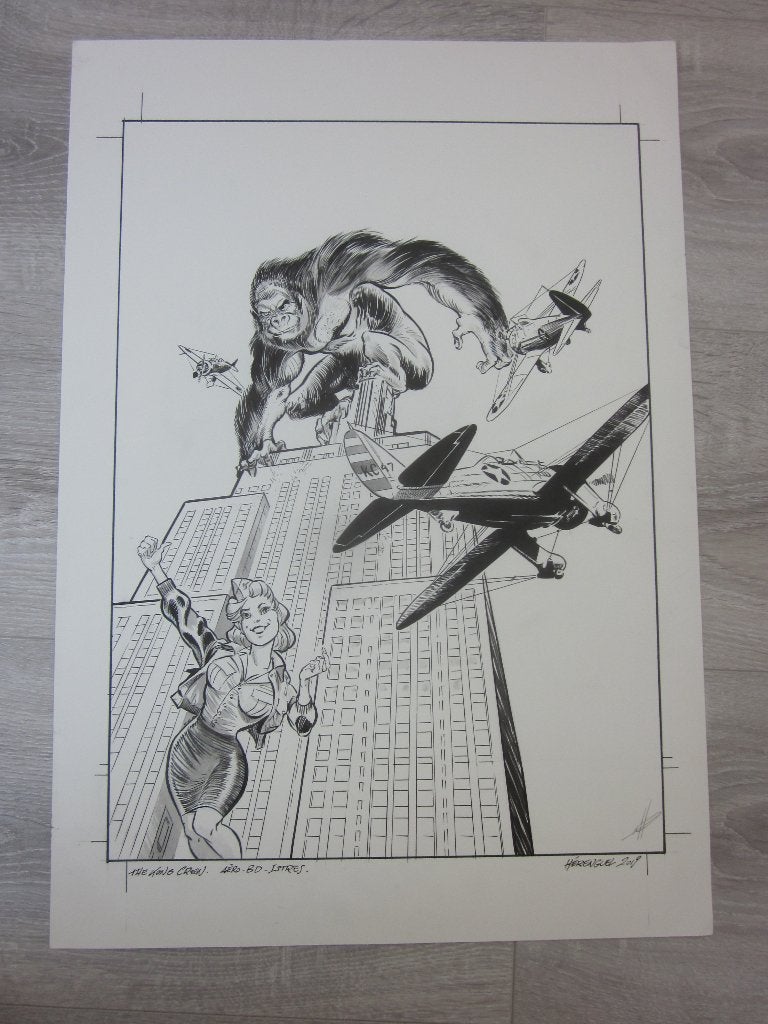 Grand dessin original d'Eric Herenguel Kong Crew 580 euros, Enlèvement ou Envoi, Neuf