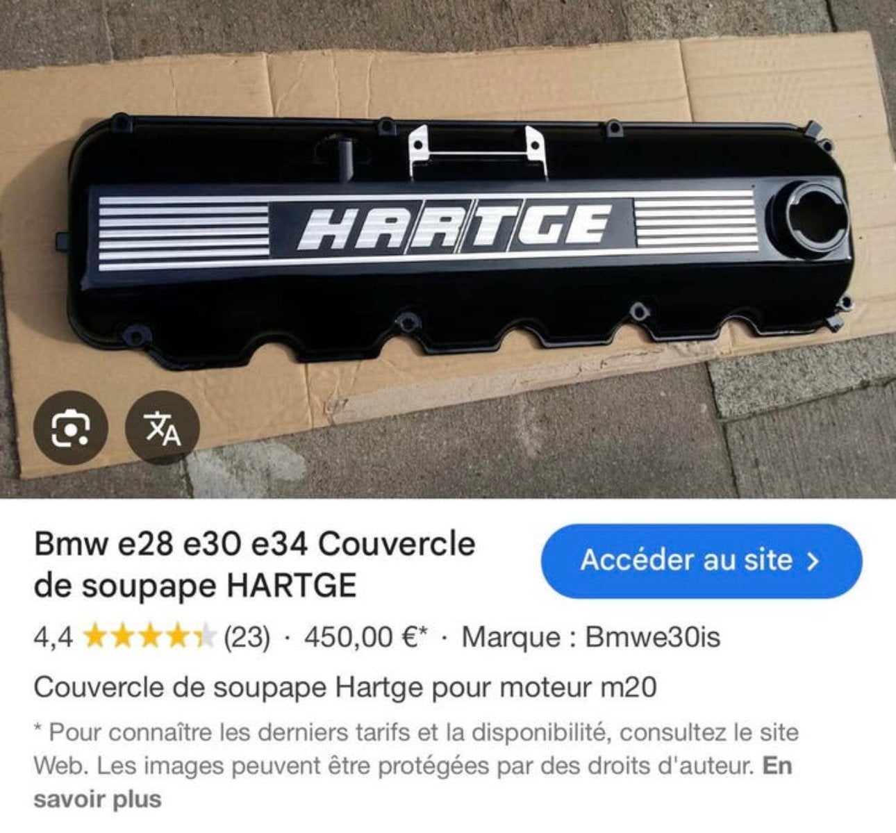 Cache soupapes Hartge, Autos : Pièces & Accessoires, Enlèvement