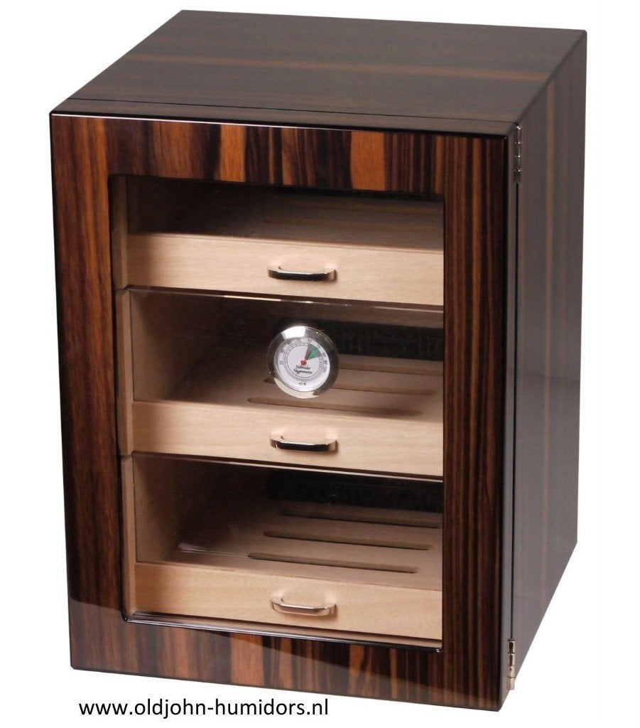 HUMIDOR KABINET MAKASSAR FINISH HI-GLOSS 120 SIGAREN     h90, Ophalen of Verzenden, Nieuw, Tabaksdoos of Verpakking