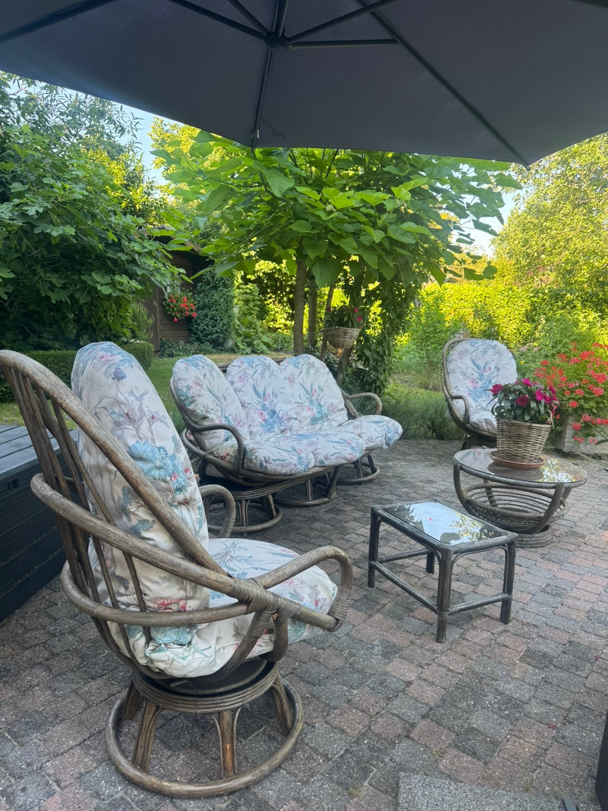 KLASSIEKE LOUNGE SET XL IN HOUT, Tuin en Terras, Tuinsets en Loungesets, Ophalen, 5 zitplaatsen, Zo goed als nieuw, Loungeset