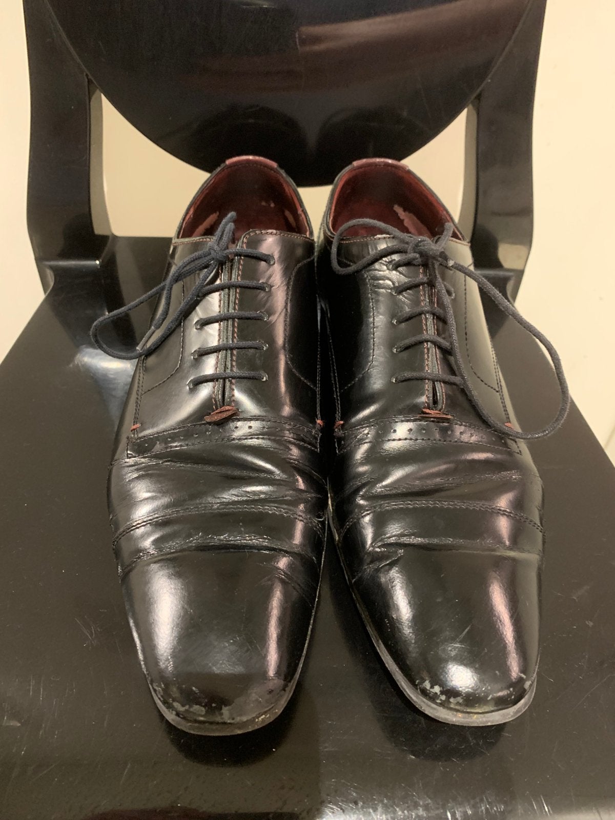 Chaussures souliers vernis Ted Baker Derby Noir Cuir 42½-43, Enlèvement ou Envoi, Comme neuf, Noir
