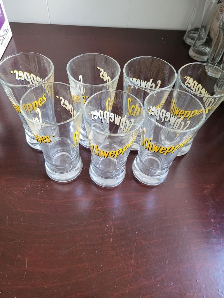Schweppes 7 verres, Collections, Enlèvement, Neuf, Verre à soda