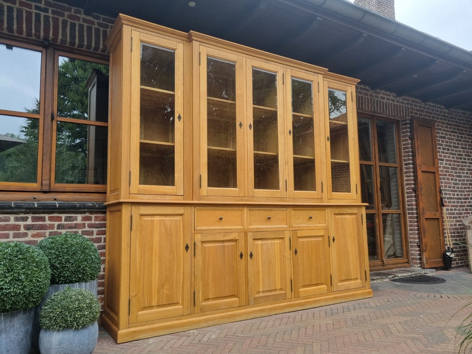 Buffet/vitrine en chêne LIVRAISON GRATUITE, Maison & Meubles, 200 cm ou plus, Enlèvement ou Envoi, ., Comme neuf