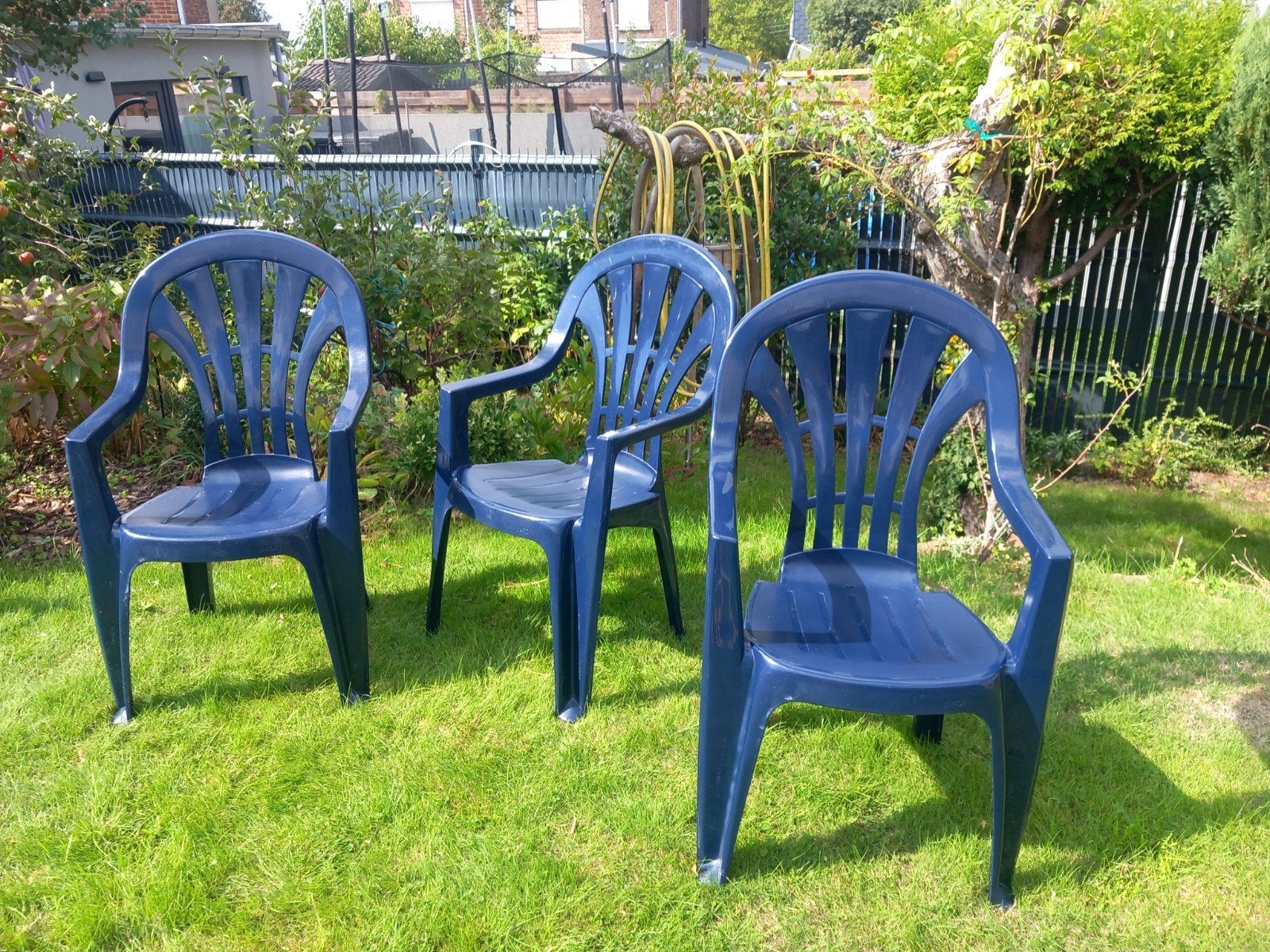 Chaises jardin bleues, Jardin & Terrasse, Enlèvement, Plastique, Empilable