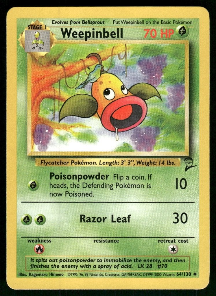 Weepinbell 64/130 - Base Set 2 (NM), Envoi, Utilisé