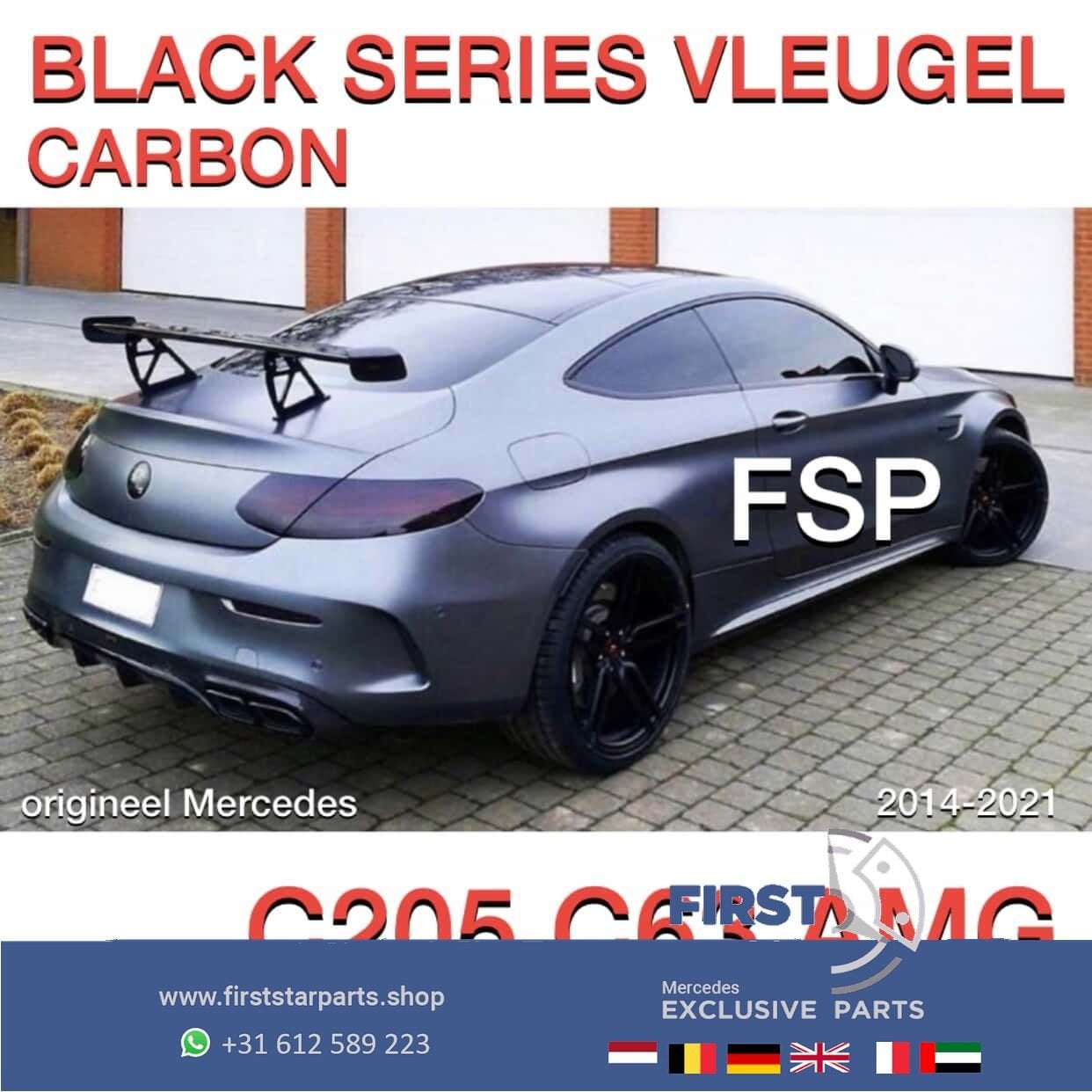 W205 C205 Mercedes C Klasse C63 AMG kofferbak VLEUGEL CARBON, Gebruikt, Ophalen of Verzenden, Achter, -
