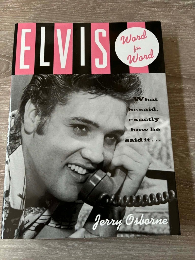 Elvis boek Word for word van Jerry osborne in harde kaft, Livres, Musique, Enlèvement ou Envoi, Comme neuf, Artiste