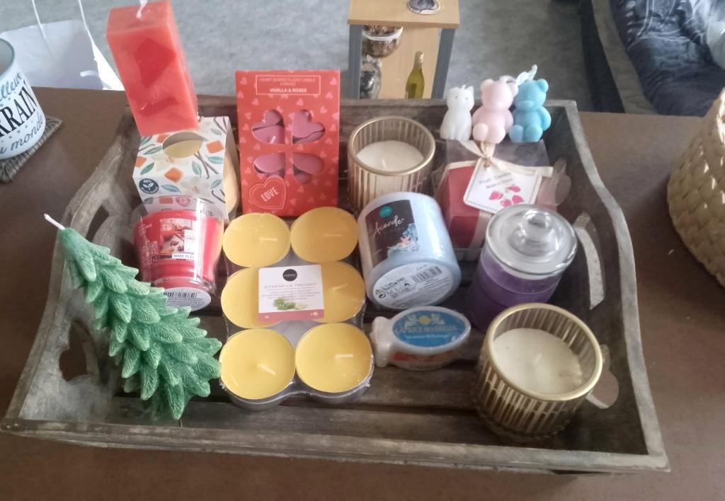 lot de bougies parfumé et non parfumé, Enlèvement, Comme neuf, Bois