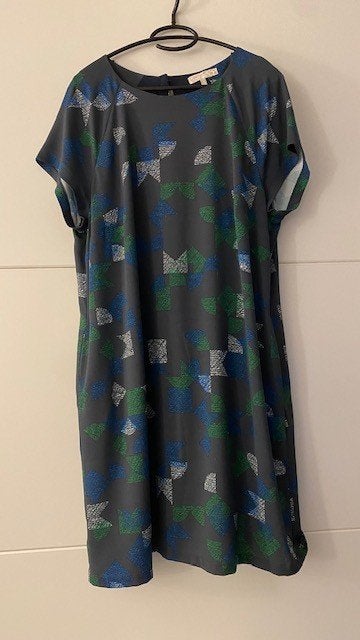 Liberty Island donkerblauw jurk met print, Blauw, Maat 46/48 (XL) of groter, Zo goed als nieuw, Knielengte