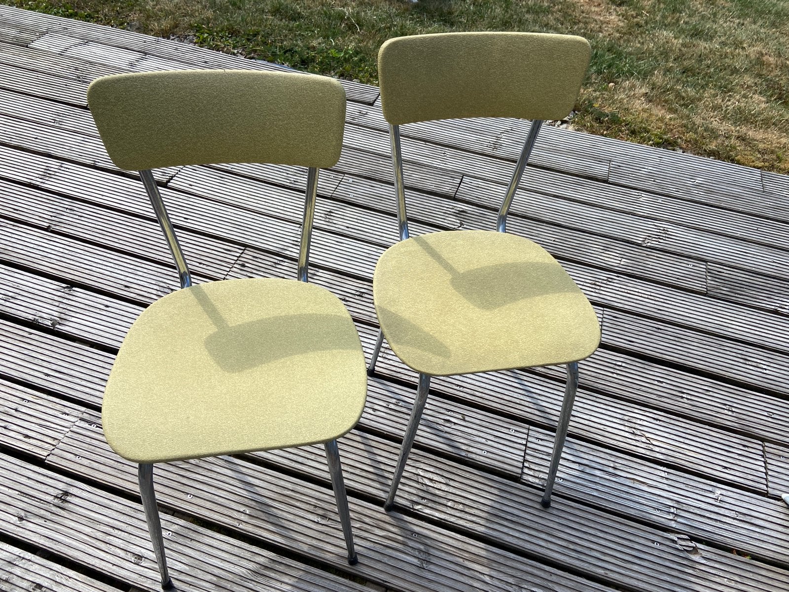 2 chaises de cuisine vintage années 50 / 60 jaunes, Maison & Meubles, Autres couleurs, Deux, Enlèvement, Utilisé