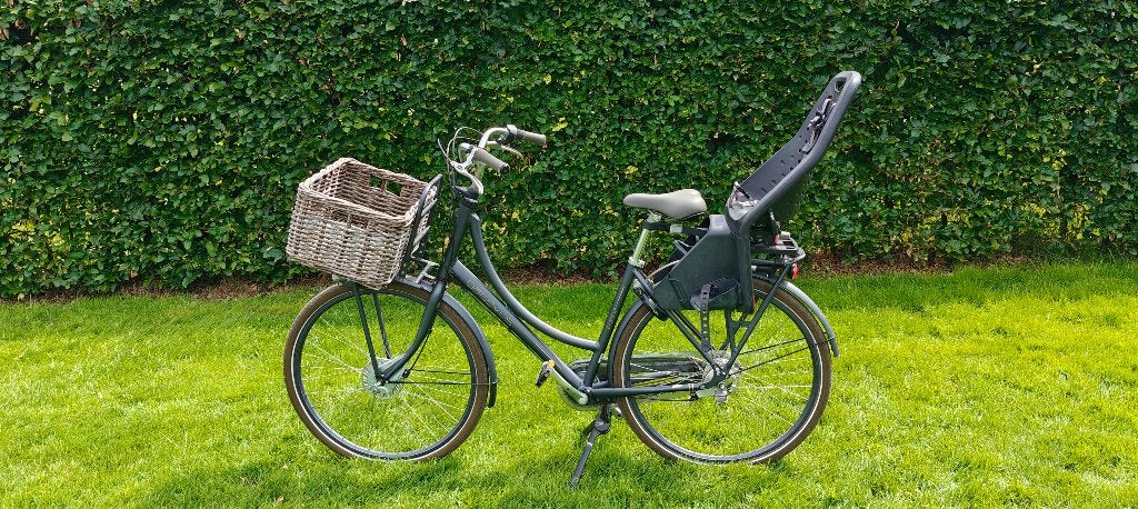 Dames fiets Batavus  + Thule Dubbelzit Fietstrailer, Fietsen en Brommers, Fietsen | Dames | Moederfietsen, Ophalen, Gebruikt, 47 tot 50 cm