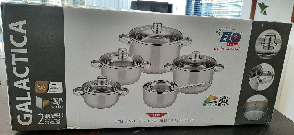 5 delige kookpotten set, Elo - Galactica, Ophalen, Inox, Nieuw, Kookpan