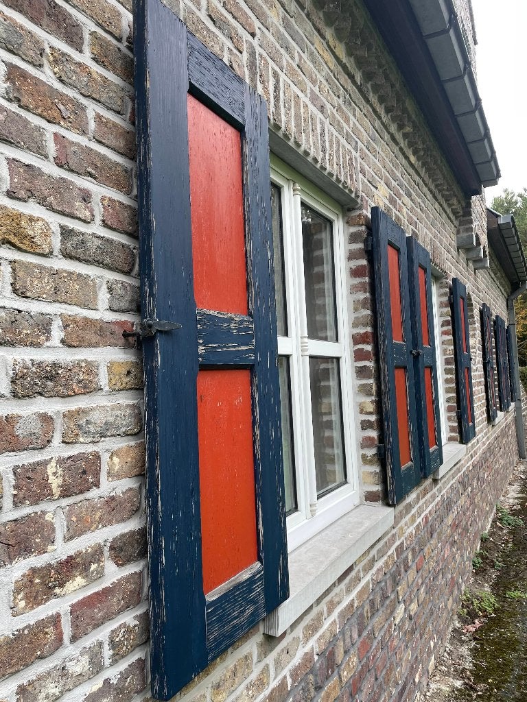 Houten luiken 141x53 cm, Ophalen, Gebruikt, Minder dan 75 cm, Overige typen