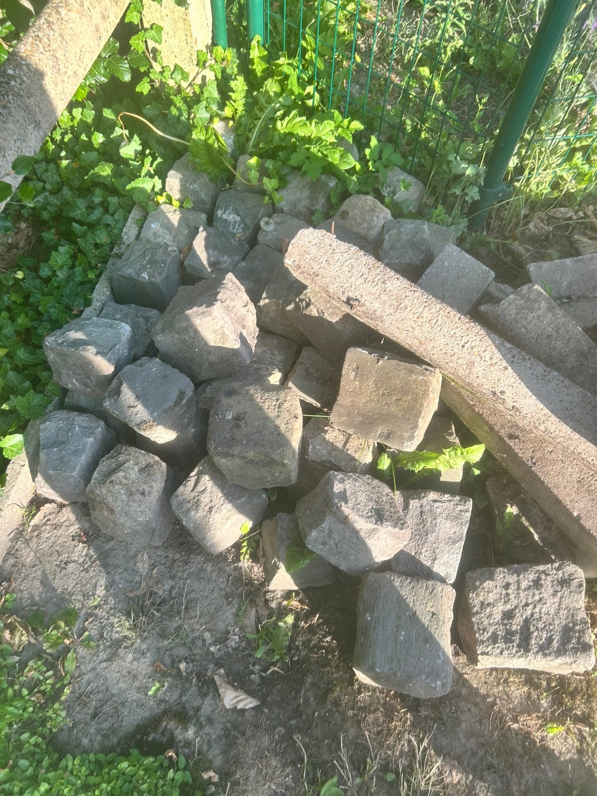 Gratis kasseien, Ophalen, Beton