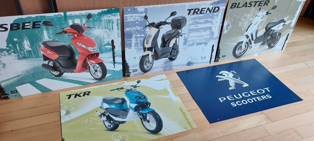 Laatste ! 5 luxe reklames van Peugeot scooters, Fietsen en Brommers, Scooters | Peugeot, Nieuw, Verzenden