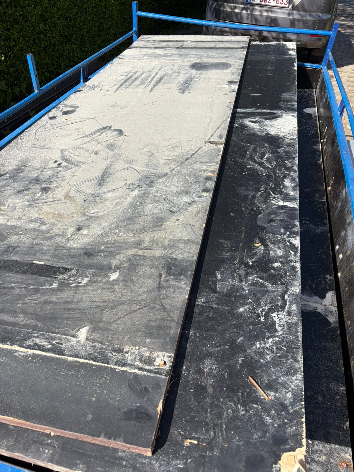 Betonplex platen, Enlèvement, Utilisé