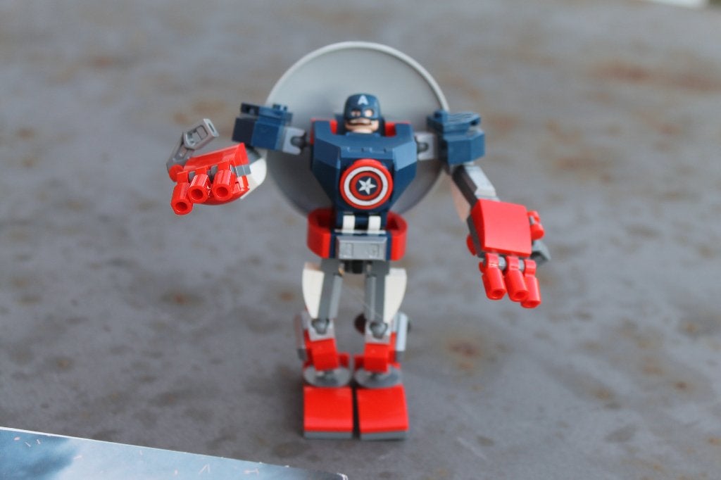 Lego 76168 Captain America Mech Armor, Lego, Ophalen of Verzenden, Zo goed als nieuw, Compleet