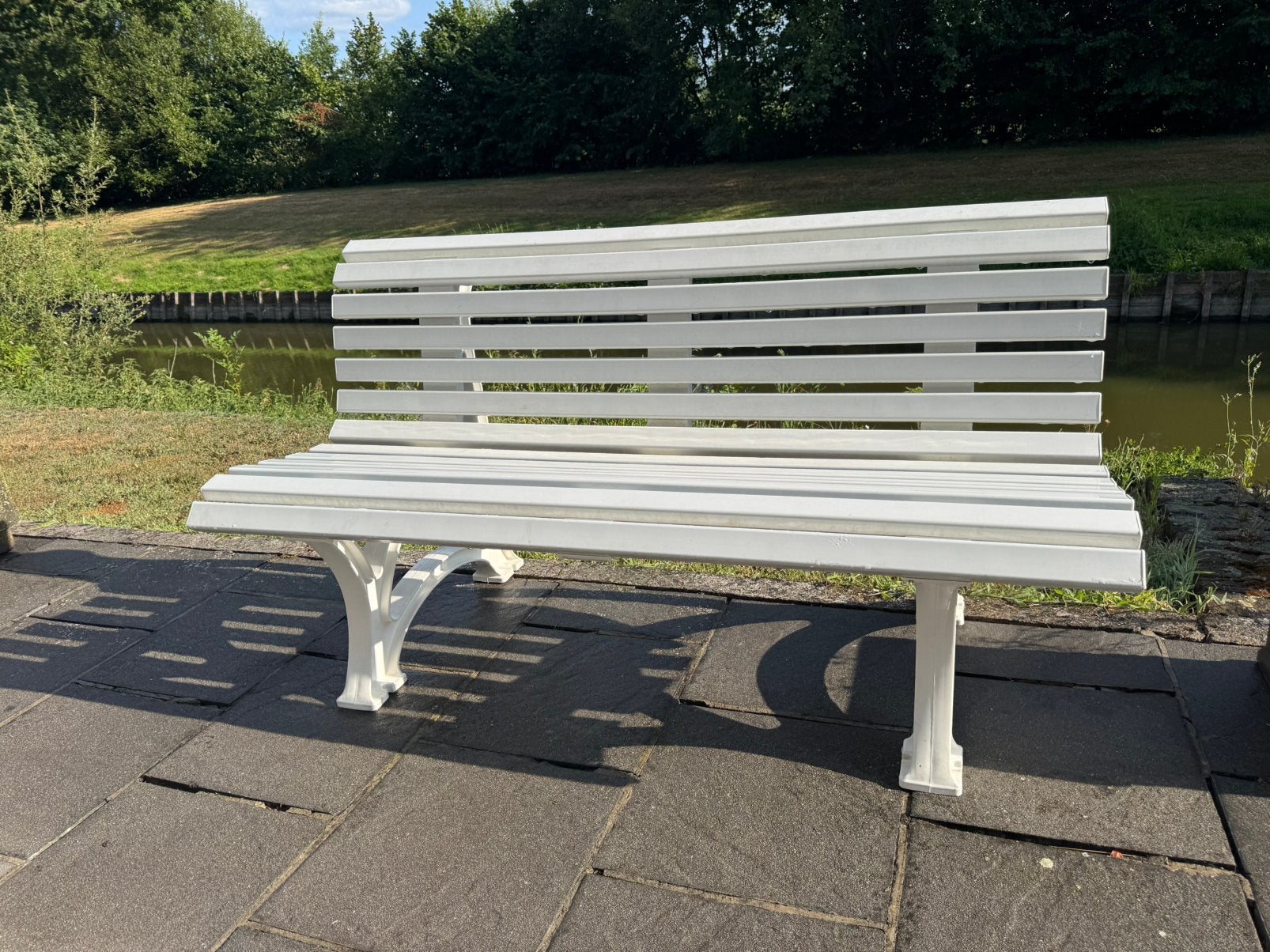 Blome kasteelbank – 150 cm – inclusief 3 kussens, Jardin & Terrasse, Enlèvement, Utilisé, Synthétique