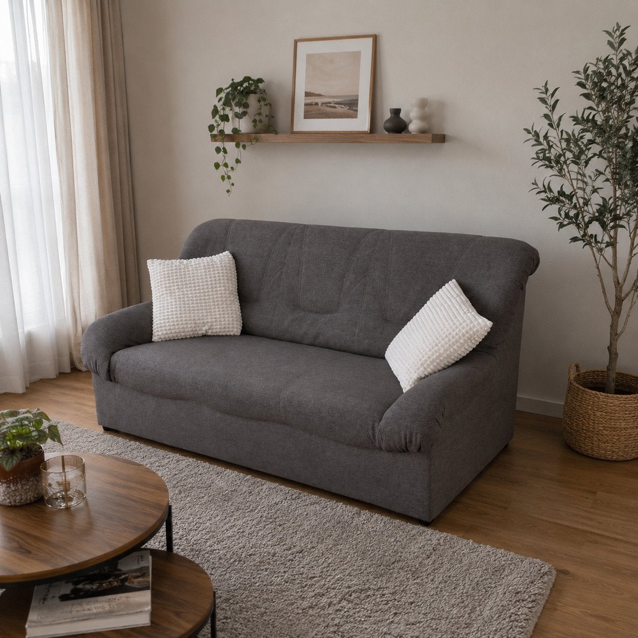 Livraison gratuite — Sofa Couch Grey Salon, Enlèvement, Comme neuf