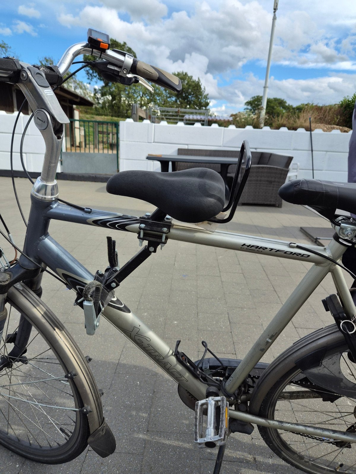 Zadel op Stang Model 5 Kinderzitje voor Herenfiets, Ophalen
