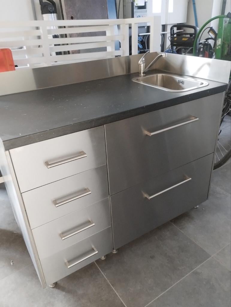 Kast met wasbak inox, Tuin en Terras, Ophalen