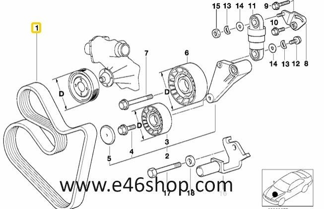 V RIEM Polyriem BMW E34 E32 E31 OE 11281702898, Neuf, -, -, Enlèvement ou Envoi