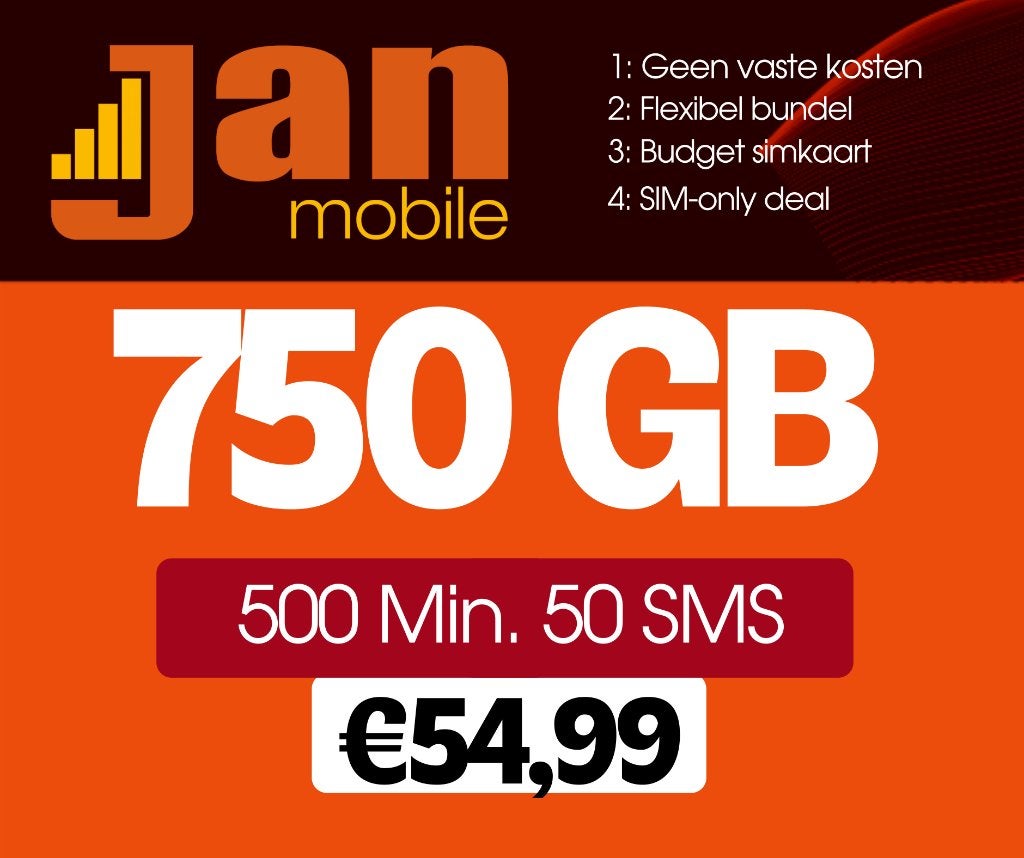 Jan Mobile Prepaid simkaart, goedkope herlaadkaart vanaf €5, Telecommunicatie, Prepaidkaarten en Simkaarten, Verzenden, Nieuw
