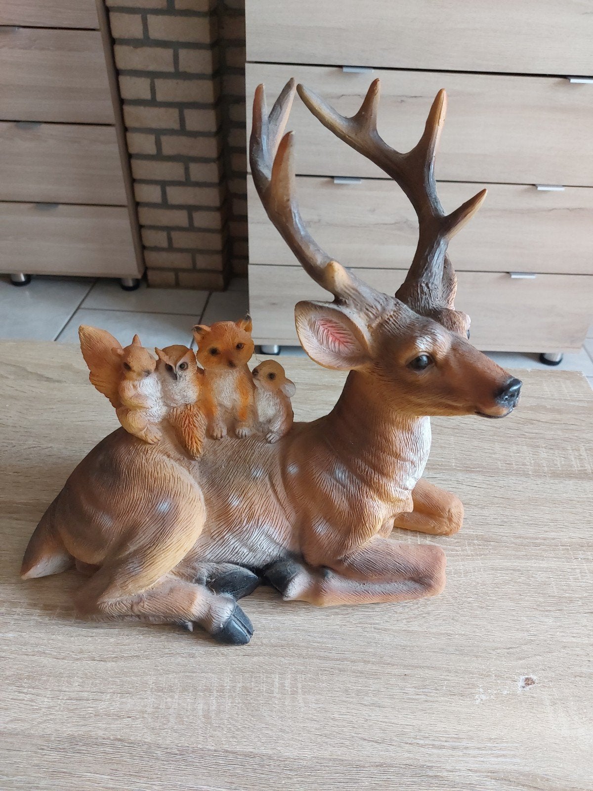 Grote figuur van harsherten en bosdieren, Verzamelen, Dierenverzamelingen, Ophalen of Verzenden, Zo goed als nieuw, Hert