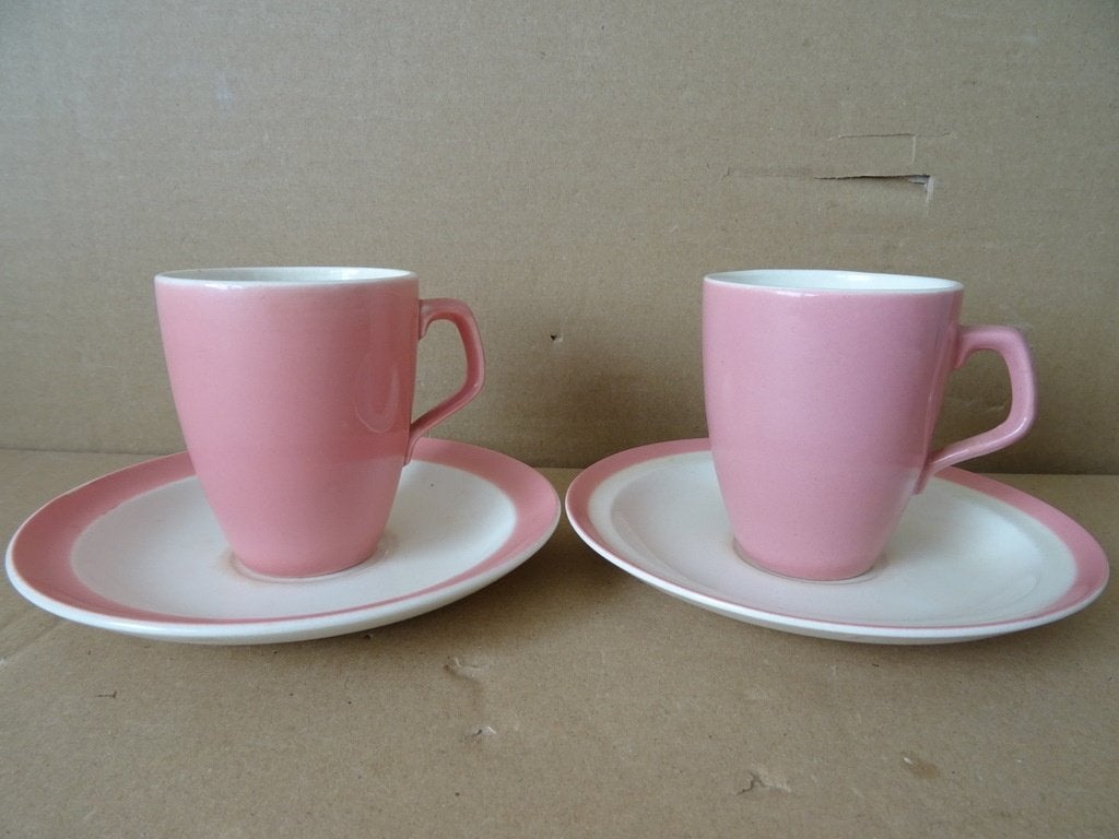 Antieke kop en schotels pastel roze kop en schotel P. Regout, Antiek en Kunst, Ophalen of Verzenden