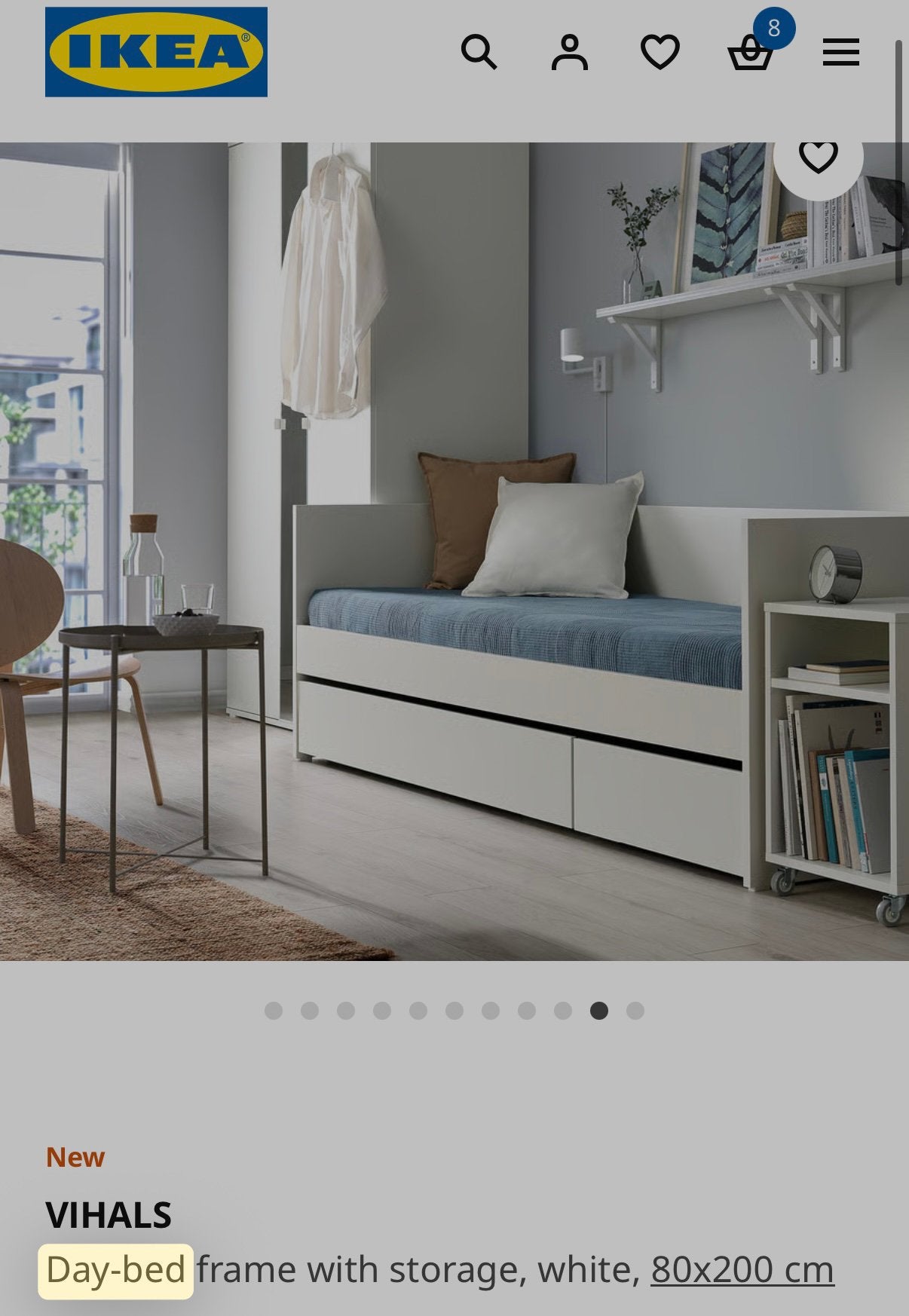 Ikea Vihals bed + matras 80x200cm, Ophalen, Gebruikt