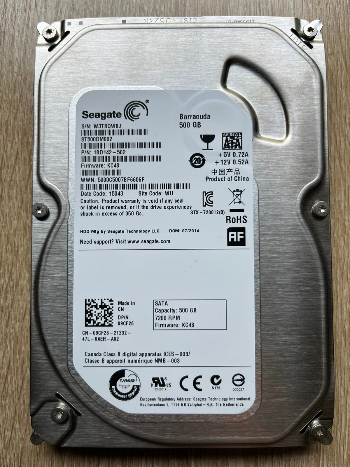 6x Seagate Barracuda 500GB 3.5” SATA Hard Drives, Enlèvement ou Envoi, Comme neuf, SATA