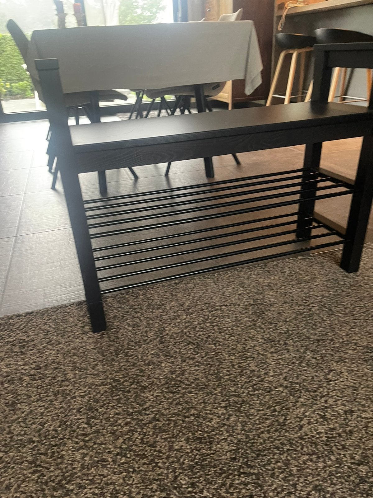 Hemnes bank met schoenenrek, Ophalen, Zo goed als nieuw