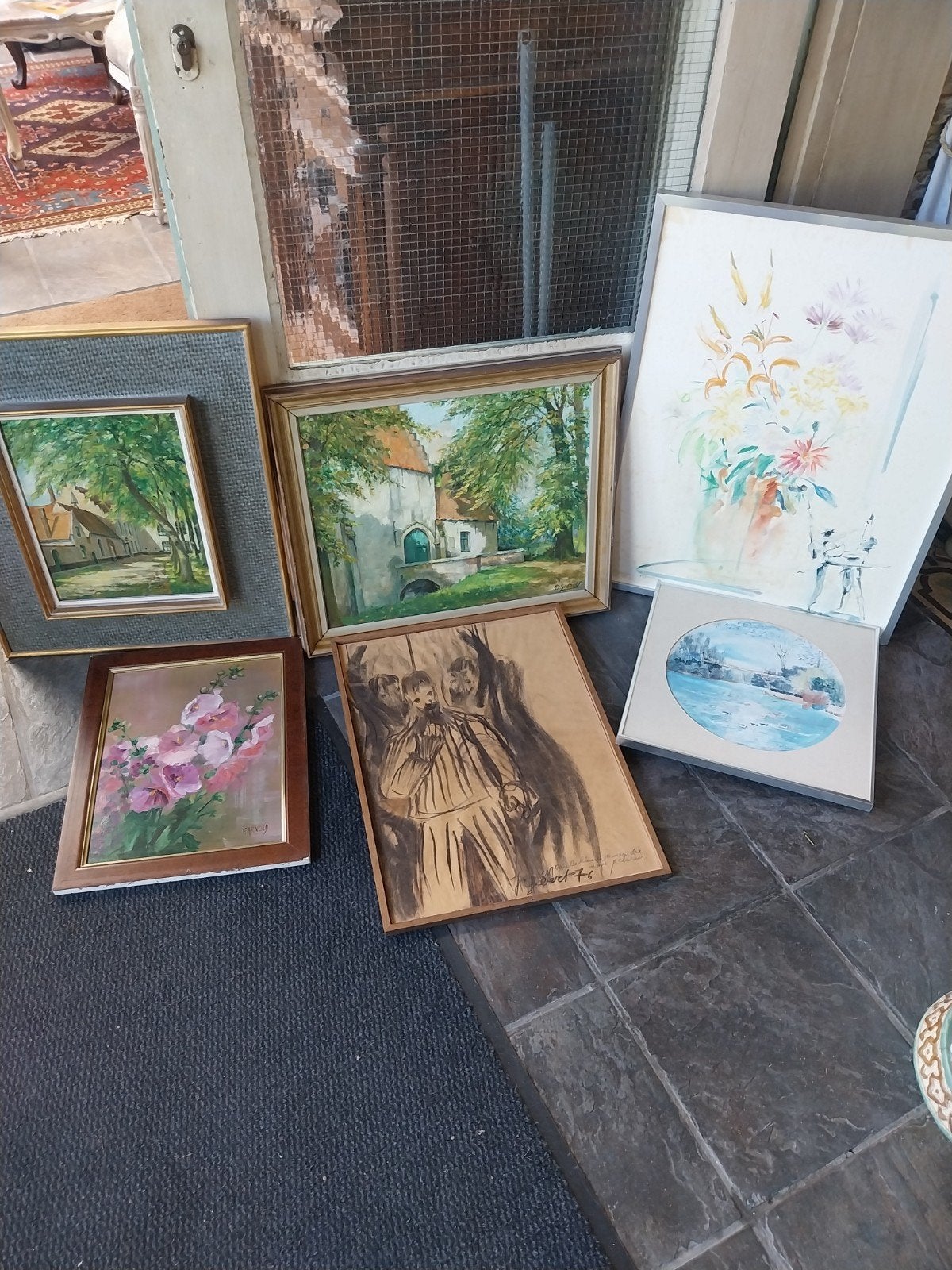 Lot schilderijen 15 stuks., Antiquités & Art, Enlèvement, Toile