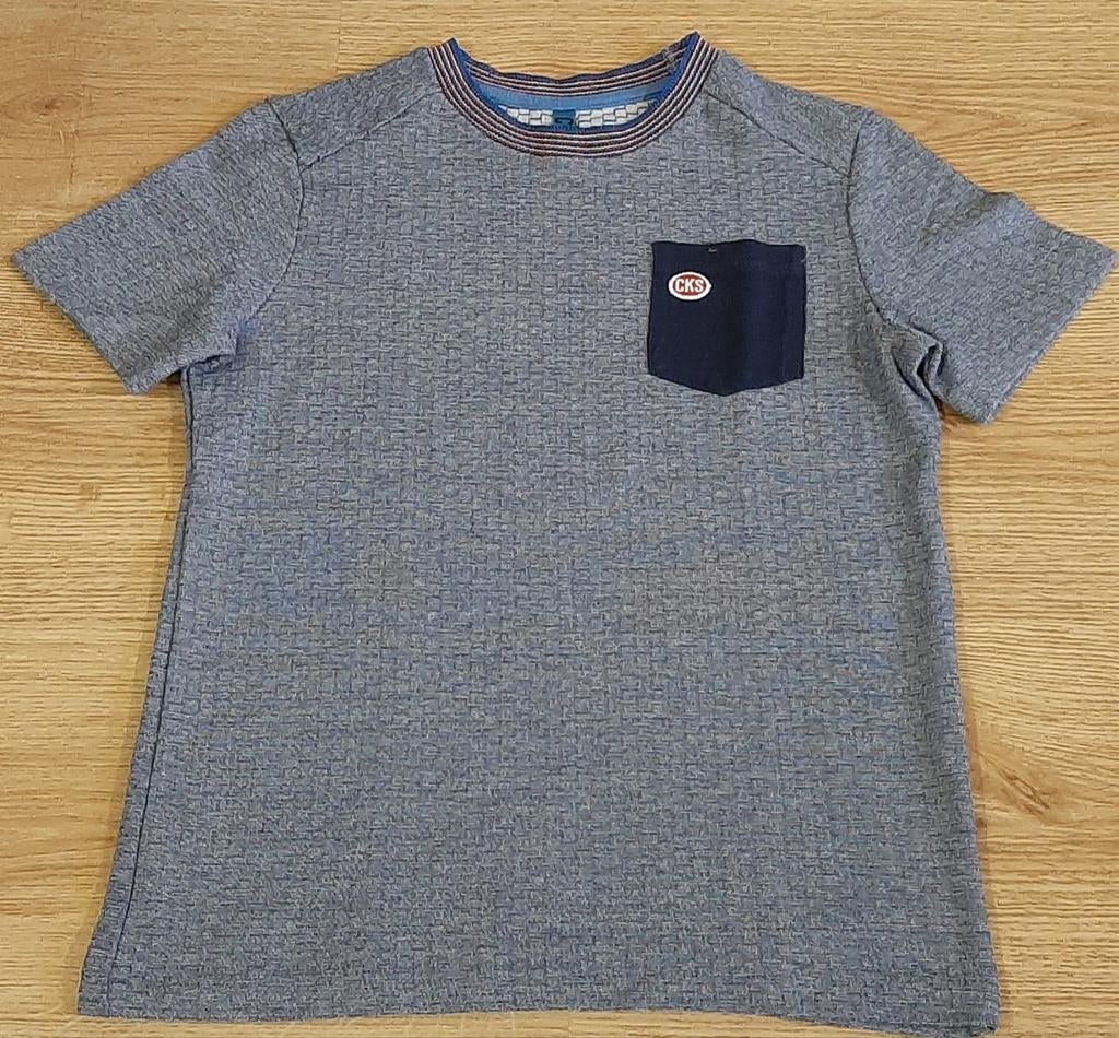 Grijs/blauw T-shirt CKS maat 128 of 8 jaar, Ophalen of Verzenden, Zo goed als nieuw, Cks, Jongen