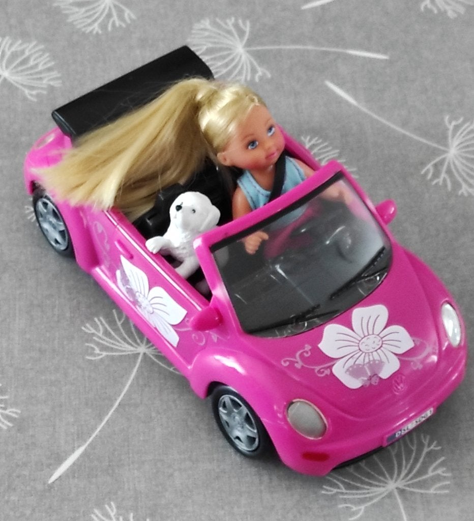 popje Evi met auto en hondje, Kinderen en Baby's, Speelgoed | Poppen, Ophalen of Verzenden, Gebruikt
