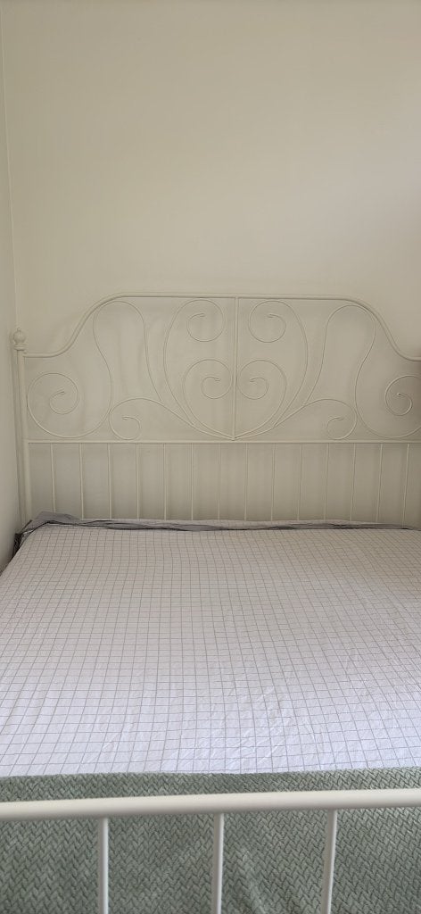 Lit avec Cadre + Lattes + Matelas, Enlèvement, Neuf, Deux personnes, Blanc