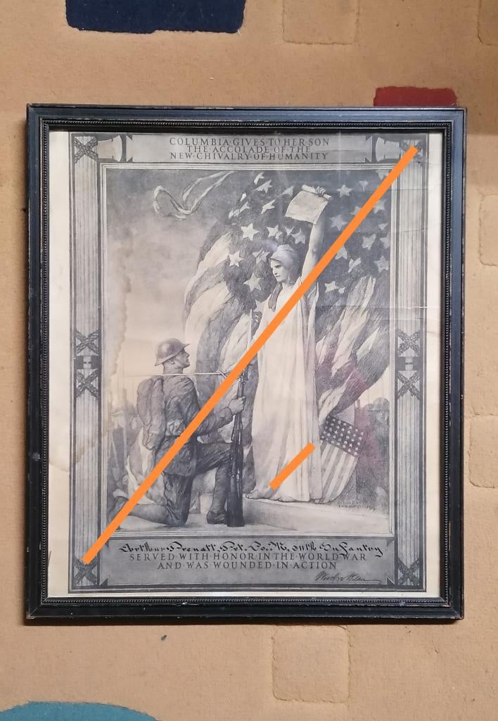 Militair kader US Army American WW1 311th Infantry, Verzamelen, Militaria | Tweede Wereldoorlog, Verzenden, Landmacht, Foto of Poster