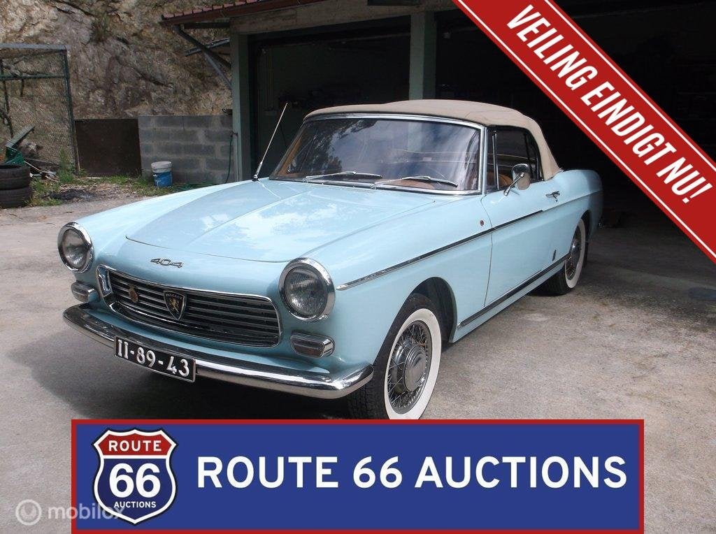 Peugeot 404 Cabriolet Injection | 1964 | Route 66 Auctions, Zwart, Bedrijf, Handgeschakeld, Overige carrosserie