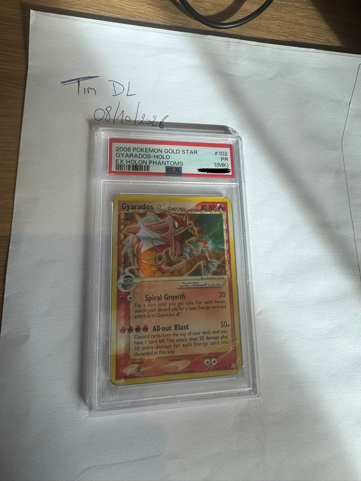 Gyarados gold star PSA 1, Enlèvement ou Envoi, Comme neuf